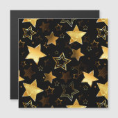 Naadloos patroon met gouden sterren magnetische uitnodiging (Voorkant / Achterkant)