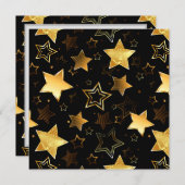 Naadloos patroon met gouden sterren menu (Voorkant / Achterkant)