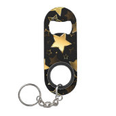Naadloos patroon met gouden sterren mini flessenopener (Voorkant)