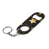 Naadloos patroon met gouden sterren mini flessenopener (Voorkant Gekanteld)