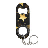 Naadloos patroon met gouden sterren mini flessenopener (Achterkant)