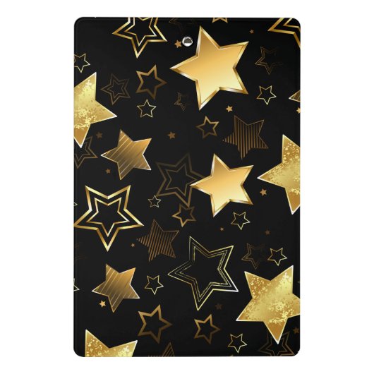 Naadloos patroon met gouden sterren mini klembord (Achterkant)