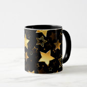 Naadloos patroon met gouden sterren mok (Voorkant rechts)