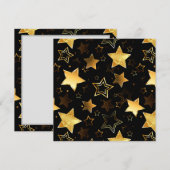 Naadloos patroon met gouden sterren notitiekaartje (Voorkant / Achterkant)