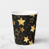 Naadloos patroon met gouden sterren papieren bekers (Achterkant)