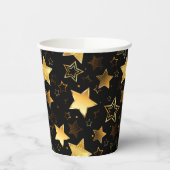 Naadloos patroon met gouden sterren papieren bekers (Links)