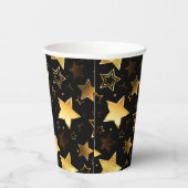 Naadloos patroon met gouden sterren papieren bekers (Rechts)