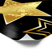 Naadloos patroon met gouden sterren perfect poster (Hoek)