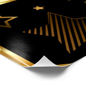 Naadloos patroon met gouden sterren perfect poster (Hoek)