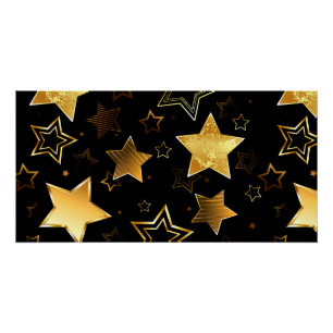Naadloos patroon met gouden sterren perfect poster
