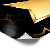 Naadloos patroon met gouden sterren perfect poster (Hoek)