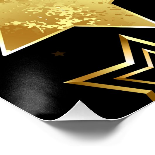 Naadloos patroon met gouden sterren perfect poster (Hoek)