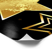 Naadloos patroon met gouden sterren perfect poster (Hoek)