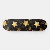 Naadloos patroon met gouden sterren persoonlijk skateboard (Horizontaal)
