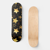 Naadloos patroon met gouden sterren persoonlijk skateboard (Voorkant)
