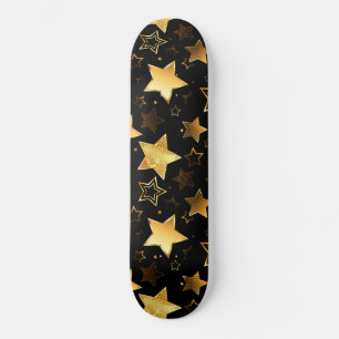 Naadloos patroon met gouden sterren persoonlijk skateboard