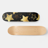 Naadloos patroon met gouden sterren persoonlijk skateboard (Horizontaal)