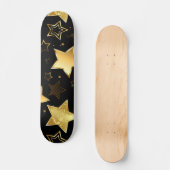 Naadloos patroon met gouden sterren persoonlijk skateboard (Voorkant)