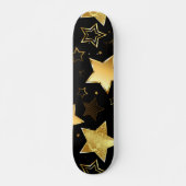 Naadloos patroon met gouden sterren persoonlijk skateboard (Voorkant)