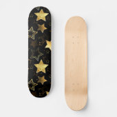 Naadloos patroon met gouden sterren persoonlijk skateboard (Voorkant)