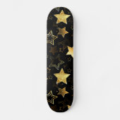 Naadloos patroon met gouden sterren persoonlijk skateboard (Voorkant)