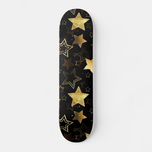 Naadloos patroon met gouden sterren persoonlijk skateboard (Voorkant)