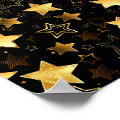 Naadloos patroon met gouden sterren poster (Hoek)