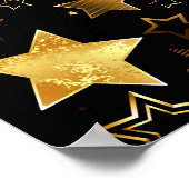 Naadloos patroon met gouden sterren poster (Hoek)