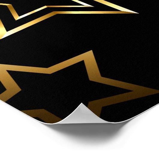 Naadloos patroon met gouden sterren poster (Hoek)