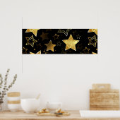 Naadloos patroon met gouden sterren poster (Keuken)