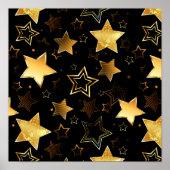 Naadloos patroon met gouden sterren poster (Voorkant)