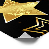Naadloos patroon met gouden sterren poster (Hoek)