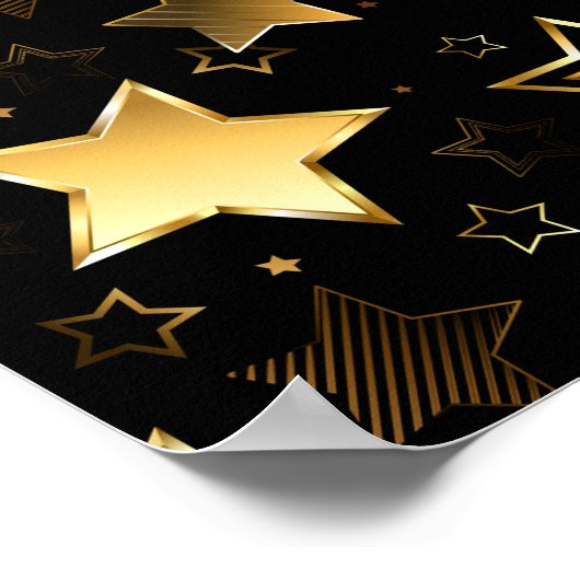 Naadloos patroon met gouden sterren poster (Hoek)