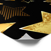 Naadloos patroon met gouden sterren poster (Hoek)