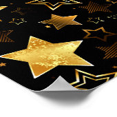 Naadloos patroon met gouden sterren poster (Hoek)