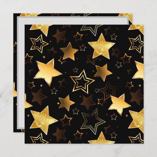 Naadloos patroon met gouden sterren programmakaart (Voorkant / Achterkant)