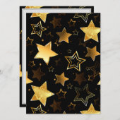 Naadloos patroon met gouden sterren programmakaart (Voorkant / Achterkant)