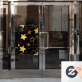 Naadloos patroon met gouden sterren raamsticker (Kantoordeur)