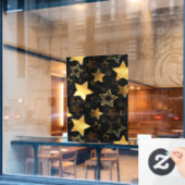 Naadloos patroon met gouden sterren raamsticker (Cafe Raam)