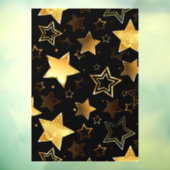 Naadloos patroon met gouden sterren raamsticker (Vel 3)