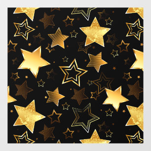 Naadloos patroon met gouden sterren raamsticker