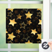 Naadloos patroon met gouden sterren raamsticker (Huis)