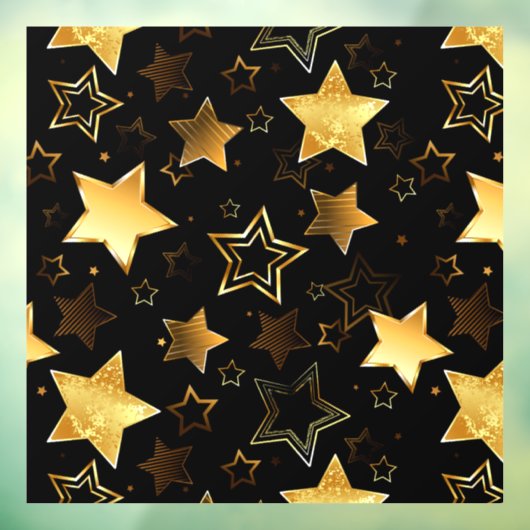 Naadloos patroon met gouden sterren raamsticker (Vel 3)