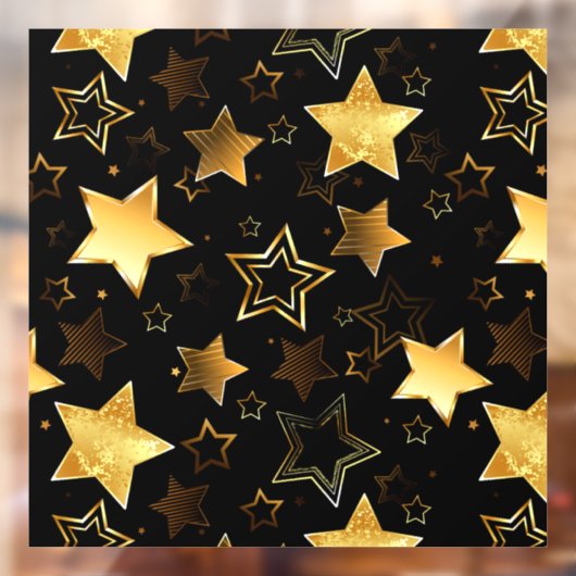 Naadloos patroon met gouden sterren raamsticker (Vel 2)