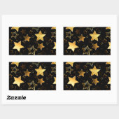 Naadloos patroon met gouden sterren rechthoekige sticker (Vel)