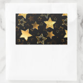 Naadloos patroon met gouden sterren rechthoekige sticker (Tas)