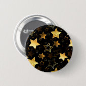 Naadloos patroon met gouden sterren ronde button 5,7 cm (Voorkant /achterkant)