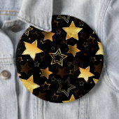 Naadloos patroon met gouden sterren ronde button 6,0 cm (In situ)