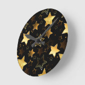 Naadloos patroon met gouden sterren ronde klok (Hoek)