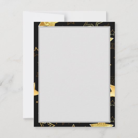 Naadloos patroon met gouden sterren RSVP kaartje (Achterkant)